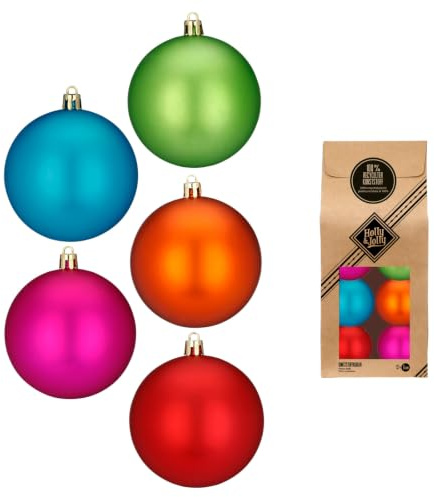 Kunststoff Weihnachtskugeln | Set mit 13 Kugeln 6cm | Christbaumschmuck Weihnachtsschmuck bruchfest (bunt | Mille-Fiori)