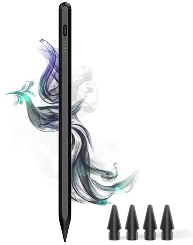 Stylus Pen für iPad 2018-2023 - USB C Schnellladung für iPad Pencil mit Palm Rejection Stift für iPad Kompatibel mit iPad 6/7/8/9/10th, iPad Air 3/4/5th, iPad Mini 5/6th, iPad Pro 11/12.9(Schwarz)