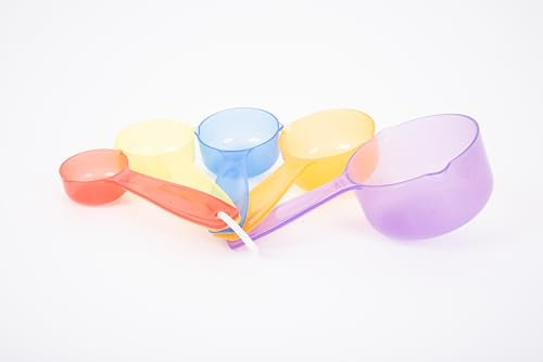 tickit Translucent Measuring Cups – Colourful Measuring Set for Sand and Water Play, Educational Toy for Volume and Quantity Learning, 5-Piece Nesting Cups