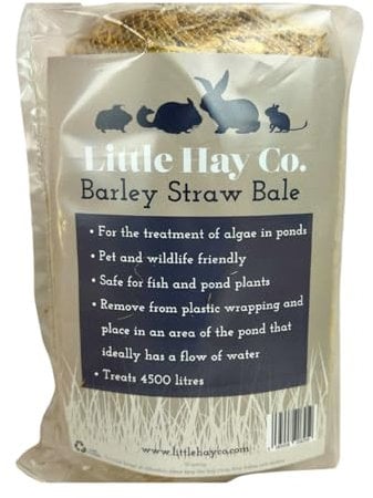 Little Hay Co Pond Barley Straw Bale | Natural Pond Water Treatment | Clears Algae, Blanket Weed, Green, and Murky Water | Safe for all Pets, Fish and Wildlife | Treats 4500 Litres (Single Net)