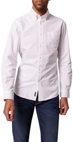 Pierre Cardin Herren Oberhemd Langarm BD,m.BT,MF,106 | Männer Hemd | Gemustert | modern fit | Brilliant White 0352 1019 | M