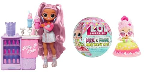 LOL Surprise OMG Sweet Nails - Kitty K Café - 15 Überraschungen & Mix & Make Birthday Cake Tots - Mit Sammlerpuppe, DIY-Tortenkleid