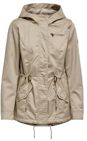 ONLY Damen Jacke ONLLorca Canvas Parka 15216452 leichte Jacke mit Kapuze Trench Coat M