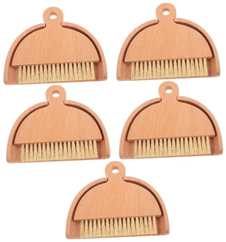 ABOOFAN 5 Juegos Cepillo recogedor Mini Escoba batidora Escoba de Mesa Recogedor y Cepillo Limpieza de Interiores de Coche Auto Juguete Cepillo para Huecos de Coche Mini Escoba portatil