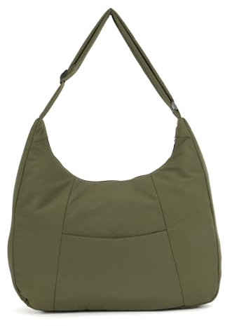 Syrads Puffer Crossbody Bags für Frauen Leichte Umhängetasche Lässige Hobo Tote Handtasche mit Taschen,Armeegrün