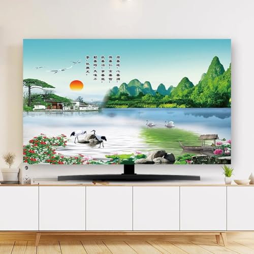 VUT Housse De Protection Anti-poussière pour TV, Tissu Universel De 32 à 75 Pouces, Suspendu pour La Maison, Le Bureau Et La Télévision Incurvée(Size:40IN,Color:B)