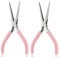 Xuzxinze 2 Pack Needle Nose Pliers, 6 Inch Long Nose Pliers Flat Nose Jewelry Pliers Small Nose Pliers Tools Wire Bending Pliers