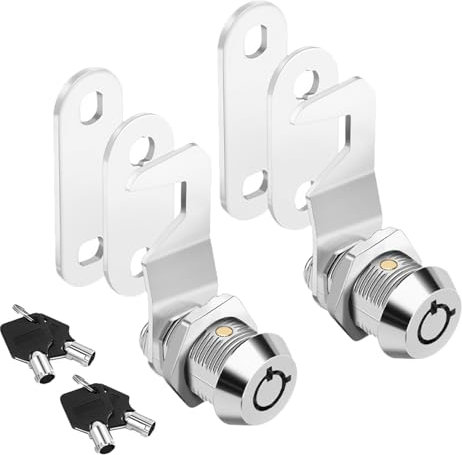 FEMONGY cerradura buzon universal 2 piezas bombin buzon aprobadas por PTT cerradura taquilla vestuario 17mm cerradura taquilla, Buzón 4 llaves, suministrado con 6 placas de cierre diferentes