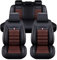 ZARUXCHA Car Seat Covers Full Set 5 Seat for Dacia Duster 2018-2023, Leather Seat Covers Luxury Seat Cover Front and Rear Seat Protectors, Leather Car Seat Covers Waterproof(D(Black Coffee))