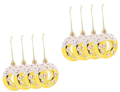 Alipis 2 Sätze Weihnachtsdekorationskugel Donut-weihnachtsschmuck Zubehör Für Teepartys Donut-anhänger-Ornamente -weihnachtsschmuck Donut-hängeornament Golden 4 Stück * 2