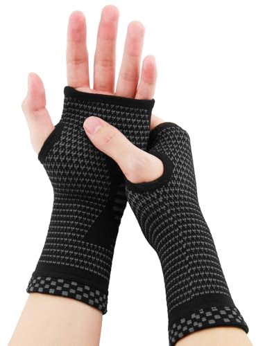 1 paire d'attelles de compression en cuivre pour poignet et main gauche, pour arthrite, tendinite, entorses, soulagement de la douleur (taille L)