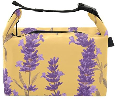 Borsa termica termica per il pranzo, da donna, colore giallo lavanda, per lavoratori di giardinaggio