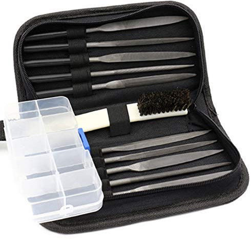 Chisels, Needle File Set with Storage Box Wood Files And Rasps Set with Cleaning Brush Assorted Steel Hand File for Soft Metal Wood And Plastic 5×180MM