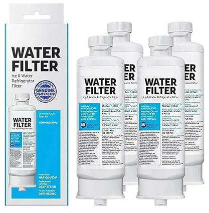 FGJDERYH Compatible For Samsung DA97-17376B Refrigerator Water Filter, HAF-QIN/EXP Replacement, NSF Certified For RF23M8070SR, WS645A, 0.5 Micron Carbon Block, 6-Month/316Gal Cycle(4 PCS)