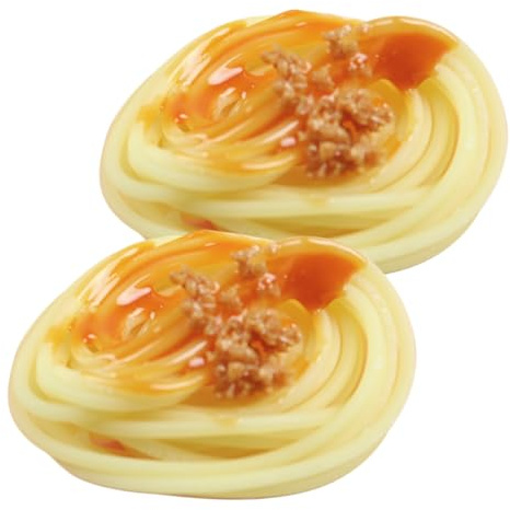 Künstliche Spaghetti Modelle 2 Stück aus PVC für Food Display | Gelbe Deko für Hotel und Restaurant, Fotorequisit mit Simulierten Nudeln, Langlebig