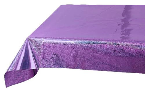 Hattba Arcobaleni Riflettenti Monouso Copritavolo di Grandi Dimensioni 137x274cm Pellicola di Alluminio Per Compleanni Matrimoni Superfici Riutilizzabili Fogli di Alluminio Tovaglia Del Partito
