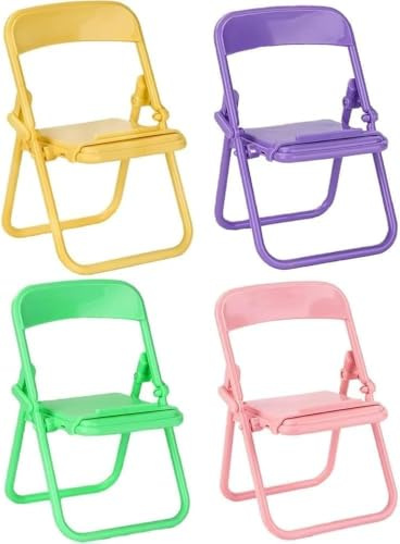 5Pcs Multicolour Simulation Mini Folding Back Small Chair Model Dollhouse Doll House Miniature Plastic Scene Props for Micro Landscape Dollhouse Furniture Mini Chair Dollhouse Accessories (1/12)