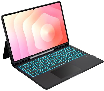 Tastatur Schutzhülle für Samsung Galaxy Tab S11 Ultra 14,6 Zoll - 7 Farben Hintergrundbeleuchtung mit Touchpad Bluetooth-Tastatur - für Galaxy Tab S11 Ultra 14.6 2025 Hülle QWERTY Italienisch