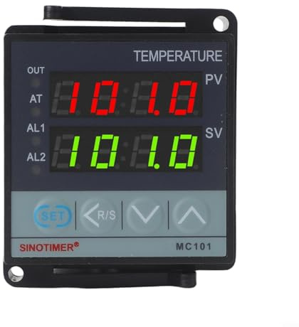 MC101 - Termostato digitale PID controller con display a quattro cifre e sintonizzazione automatica, compatibile con termocoppia multipla e ingressi