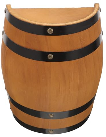 KICHOUSE Eichenholz Weinfass Halbes Holzfass Wanddeko Bar Dekoration Fotorequisite Retro Holzfass 27cm
