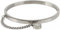 styleBREAKER Armreif aus Edelstahl mit Kette und rundem Anhänger mit Schmuckstein, Clipverschluss, Schmuck, Damen 05040083, Farbe:Silber