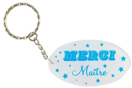 Porte Clef Merci Maître - Le Cadeau Original de Fin d'Année Scolaire. L'école est finie ! Vive les Vacances !