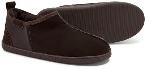 Vanuba Handgemacht Lammfell Warme Hausschuhe Herren Winter Kuschel Pantoffeln Geschlossen Hüttenschuhe Herren Hausschuhe 46 Braun