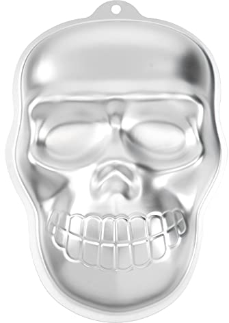 OUNONA Kopf Halloween-Totenkopf Halloween-Kuchen Schokoladen Fondant Bonbons Backform Backform (Silber)