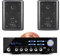 Fenton Skytec Black 4 Passive HiFi Speaker Set AV120BT Bluetooth Stereo Amplifier - Home Audio Sound System, Wall Mountable Speakers, Karaoke and HiFi Bluetooth Connectivity