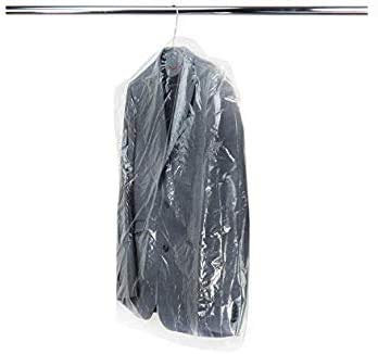 Dry Cleaning Laundrette Polythylene Garment Clothes Cover Protector Bags Transparent Hang Clothes Suit Garment Dustproof Cover Storage Bag 24 x 38 (20)