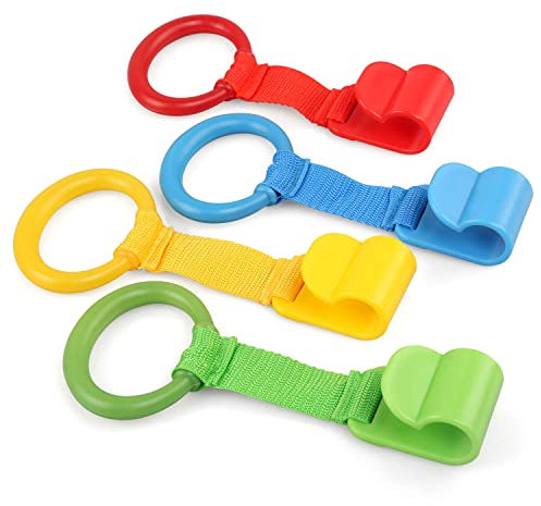 LEADSTAR Ringe für Kinderbetten, 4PCS Baby Hand Ringe Griff Abnehmbarer Handringe für Baby Kleinkind für Beinübung Aufstehen Übung in Kinderbetten Reisebetten