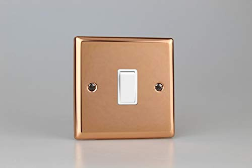 Varilight 1-Gang 20A Double Pole Rocker Switch Polished Copper