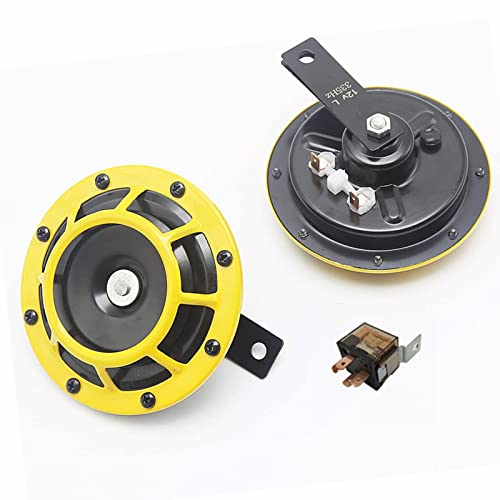 YIYIDA Auto Elektrische Hupe 135db Auto Hupen Kit 12V car Horn Super Lauter Hochton und Tiefton Metall Twin Horn Kit lufthorn Autolautsprecher mit Halterung für Autos Motorräder Boote LKW SUVs ect