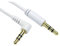 Ex-Pro Right Angle 90 Degree to Straight 3.5mm Aux Audio Lead Cable Male to Male Stereo Headphone Mini Jack, with Gold Plated Connectors - White, 3m