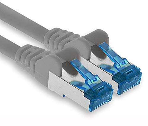 10m - CAT.6 - Cable de red Ethernet Gigabit Lan RJ45 CAT6 Cat6a 10Gbit/s - gris - 1 pieza