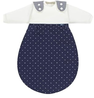 Alvi Baby-Mäxchen 3-teilig Baumwolle LaLeLu - Blau 74/80 | Baby Schlafsack Set mit 2.5 TOG, Sommer- und Winterschlafsack sowie mitwachsendem Schlafsystem aus Baumwolle