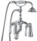 Aolemi Robinet de baignoire chromé poli avec bec de douche et bec de douche pour salle de bain Victoria Vintage Mitigeur double poignée