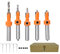 Broca avellanadora, 5 piezas Yg8 Alloy 45# Broca avellanadora de acero al carbono (diámetro de perforación: 2.8-4 mm), para madera, avellanado de aleación de aluminio, apertura