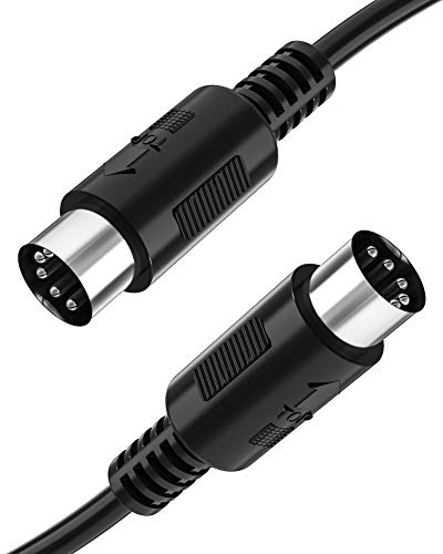 Ancable MIDI Cable 5 Pin DIN Male to Male for MIDI Controller 2M, Midi Cable Compatible with Synthesizer, Piano Keyboard, Sequencer, Electronic Drums, Effect Processor, Sampler, Multi-Effect Pedal