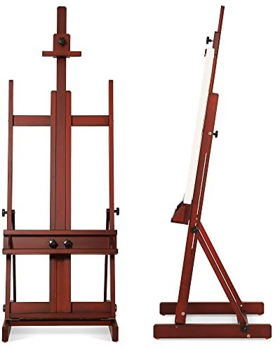 VISWIN Grande Cavalletto con Telaio ad H da 134 a 231 cm di Altezza, Cavalletto da Studio Artistico in Legno di Faggio Premium con Vassoio per Creare ed esporre Opere d'Arte Più Grandi