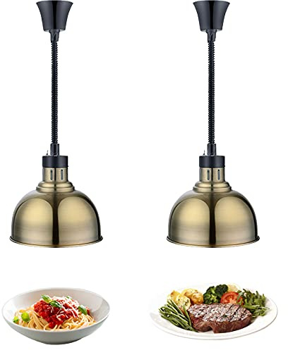 YAOYAOO Lampe Chauffante Infrarouge Suspendue Buffet | Chauffe-Plat Acier Inoxydable, Hauteur Réglable 60-180cm, Maintien au Chaud pour Pizzas, Frites, Restaurant Professionnel