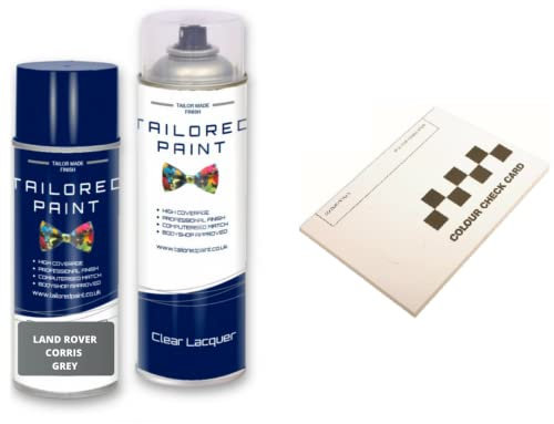 Aerosol Spray Paint For Range Rover L405 2012-2021 Corris Grey Met 1AB/873/CAH Includes Colour Checker Card(Aerosol Spray Paint + Lacquer)