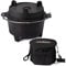 Grillfürst Dutch Oven ca. 6 Liter - stabil stehender Feuertopf durch speziell entwickelte T-Füße, hitzebeständiger Gusseisen Topf, Deckel als Pfanne nutzbar, DO 6 inkl. Aufbewahrungstasche