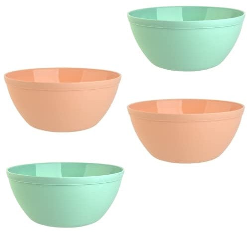 Engelland 4er Set Schalen Müslischalen Dessertschalen Salatschale Suppenschale Reisschale Bowl bunt aus Kunststoff BPA-frei groß 900 ml