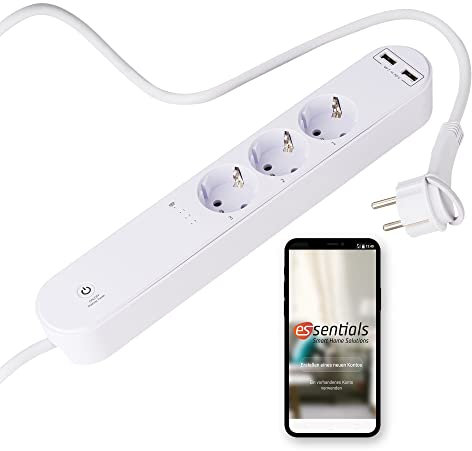 Smarte 3-Fach Steckdosenleiste mit 2 USB-Ports für eine smarte Gerätesteuerung per App – WiFi Mehrfachsteckdose mit Flexibler Zeitplanerstellung & Sprachsteuerung über WLAN