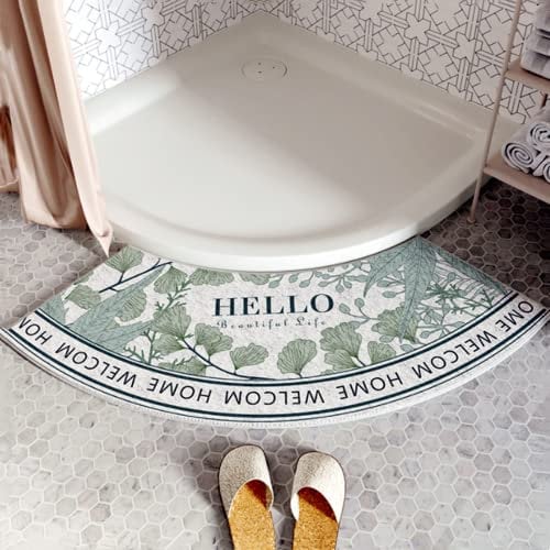 YZBBSH Quadrant Curved Shower Mat, Corner Shower Mats Non Slip, 45x100cm Microfiber Curved Bath Mat for Round Showers, with Non-Slip Bottom, Machine Washable,B