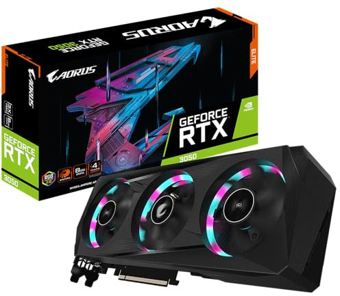 Gigabyte Aorus GeForce RTX 3050 Elite Grafikkarte, 8 GB