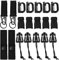 Jinlaili 19 Stk Molle Zubehör, Molle Strap Attachments, Taktisch Tasch Clip Strap Set, D-Ring Karabiner Grimloc Locking, Molle Karabiner Haken, Nylon Gurtband Schnalle für Taktische Rucksäcke, Schwarz