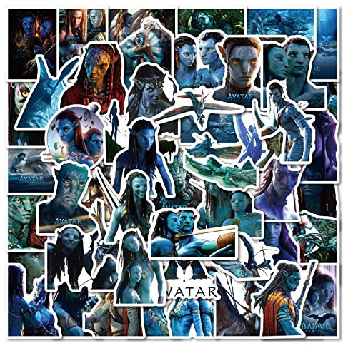 50 Stück Avatar Aufkleber Pack Avatar Sticker Set wasserdichte Vinyl Sticker für Laptop Kinder Autos Motorrad Fahrrad Skateboard Gepäck Koffer Computer Aufkleber Graffiti Decal
