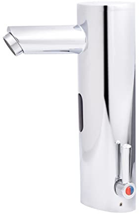 Robinet de salle de bain à capteur automatique Robinet de lavabo sans contact Mitigeur pour lavabo Salle de bain Robinet de salle de bain infrarouge Mitigeur Laiton chromé